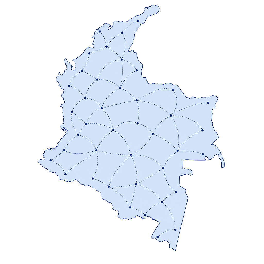 Mapa de cobertura en Colombia